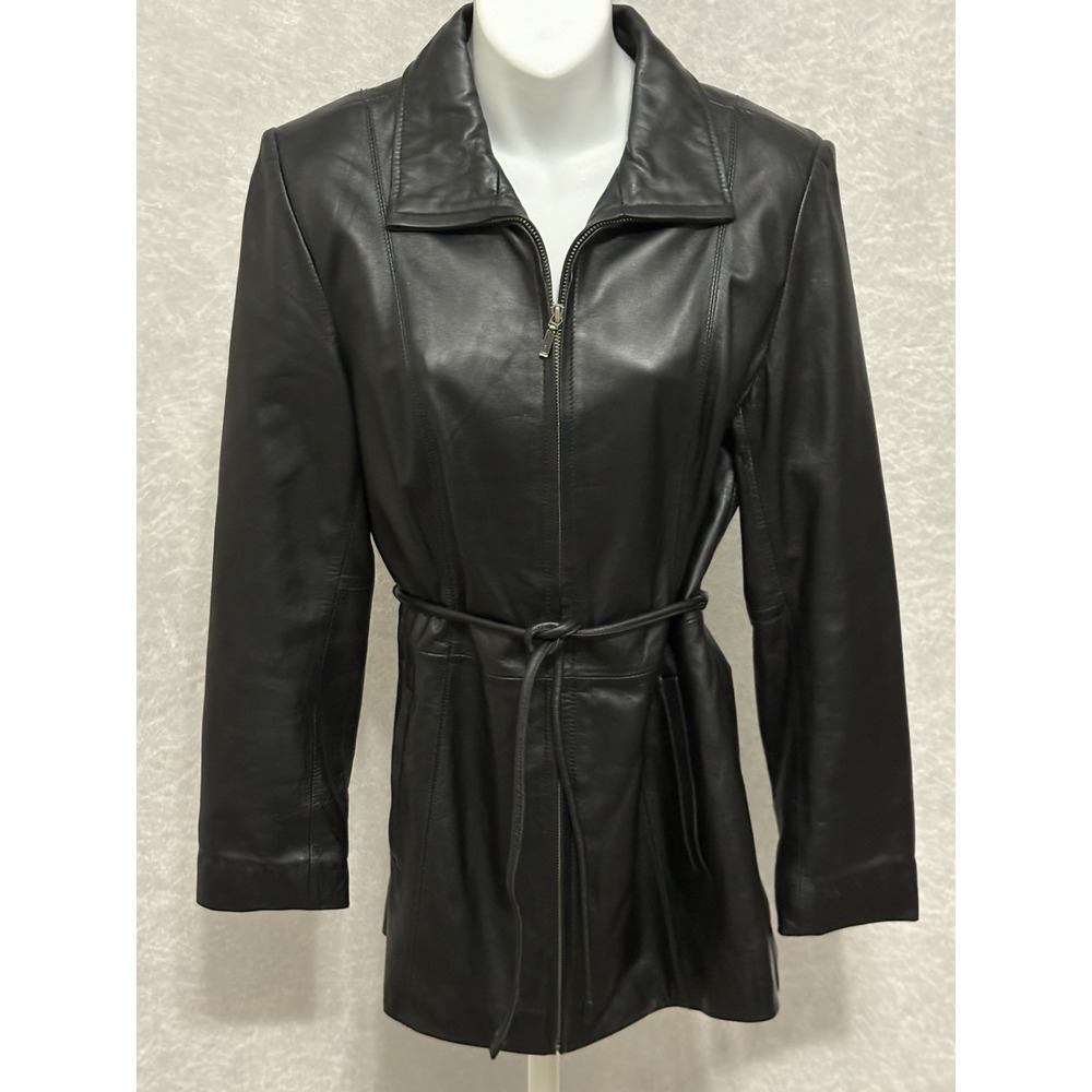 JLC New York Genuine Leather Jacket Small Soft Lambskin Career Minimalist Coat